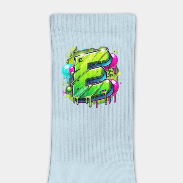 Graffiti Letter E – Neon Slime Drip Street Art Design by Anne Lee