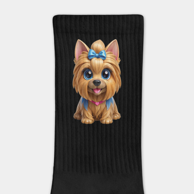 Cute Yorkshire Terrier Cartoon with Big Blue Eyes by IamActiveDog