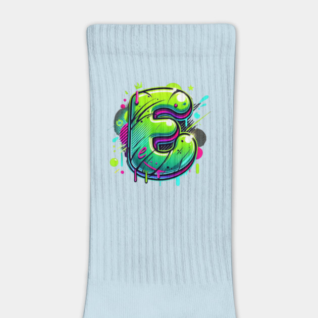 Graffiti Letter E – Neon Drip Bubble Street Art Style by Anne Lee