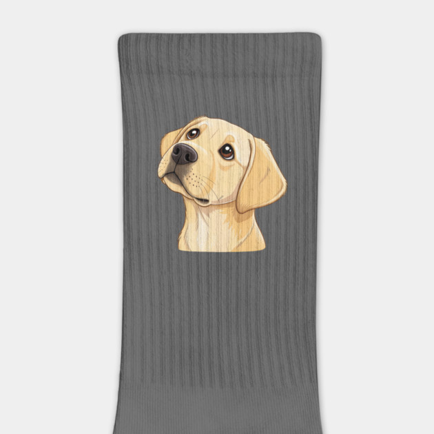 Curious Yellow Labrador Puppy – Cute Dog Face with Big Eyes and Minimalist Style by IamActiveDog