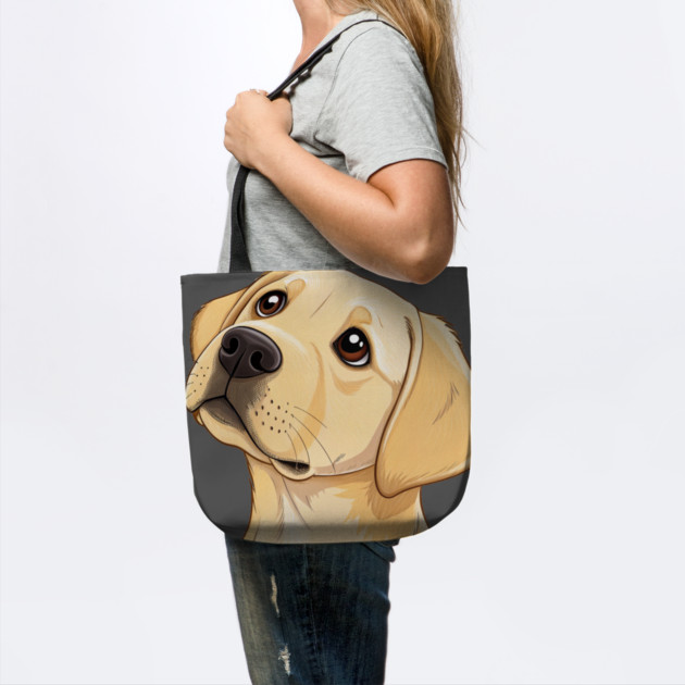 Curious Yellow Labrador Puppy – Cute Dog Face with Big Eyes and Minimalist Style by IamActiveDog