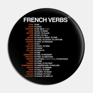 French Verbs 101 - French Language Pin