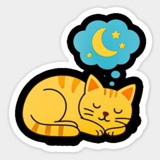 cat Dreaming Sticker