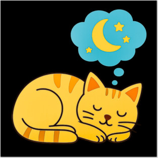 cat Dreaming Posters and Art