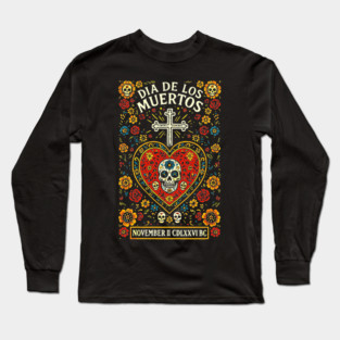 Día de los Muertos – Sugar Skull Heart Art | Two Souls Inc. Long Sleeve T-Shirt