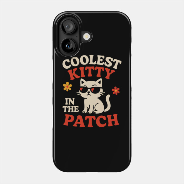 Coolest Kitty in the Patch Cute Cat Halloween Humor Graphic Phone Case by MakerMind8.2