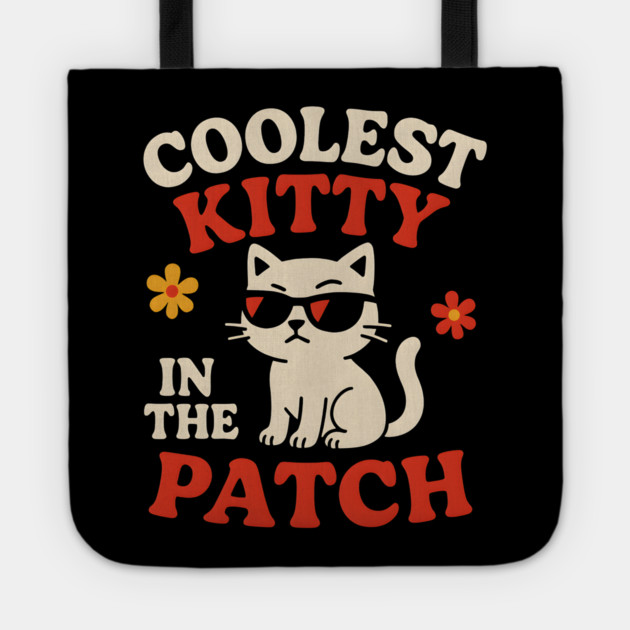 Coolest Kitty in the Patch Cute Cat Halloween Humor Graphic Tote by MakerMind8.2