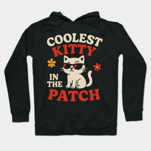 Coolest Kitty in the Patch Cute Cat Halloween Humor Graphic Hoodie