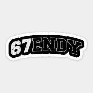 Six Seven 67ENDY, fun collegiate look, 6 7 meme Sticker