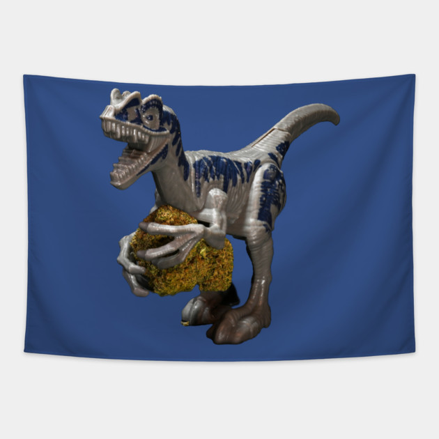 Dinosaur with Weed - Weed Design Tapestry by MrGreenGenes420