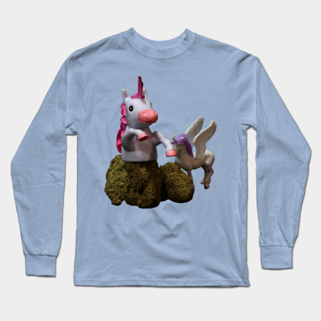 Unicorny - Weed Design Long Sleeve T-Shirt by MrGreenGenes420