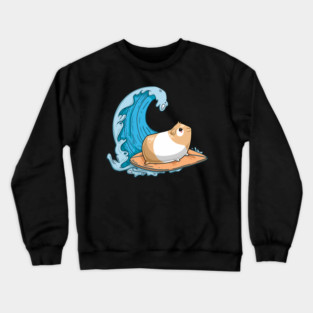 Guinea Pig Mom Dad Piggy Surfing Crewneck Sweatshirt