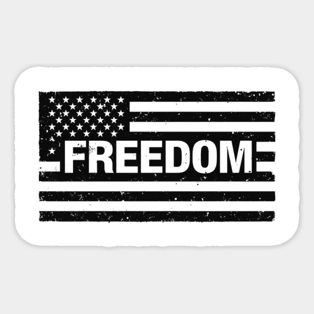 Freedom American Flag Vintage Distressed USA Patriotic Sticker by ArtistTee ⭐⭐⭐⭐⭐