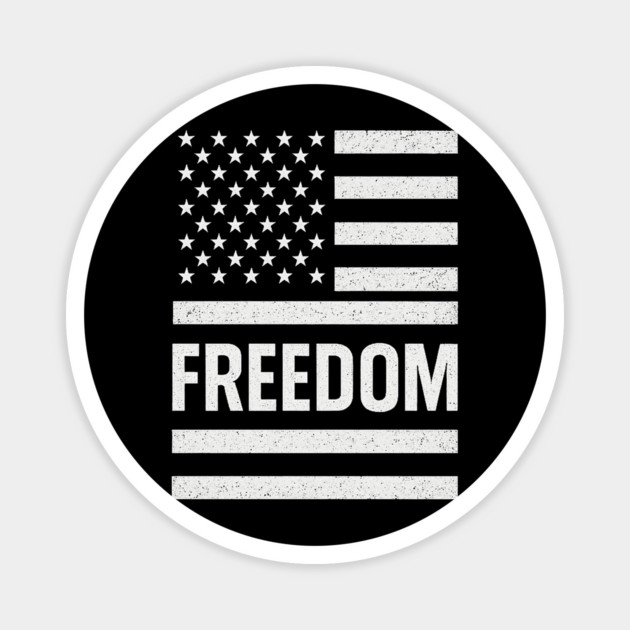 Freedom-American-Flag-Vintage-Distressed-USA-Stars-Stripes-Patriotic-Independence-Day-4th-July Magnet by ArtistTee ⭐⭐⭐⭐⭐