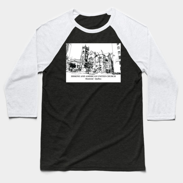 Erskine and American United Church - Montréal QC Baseball T-Shirt by Lakeric