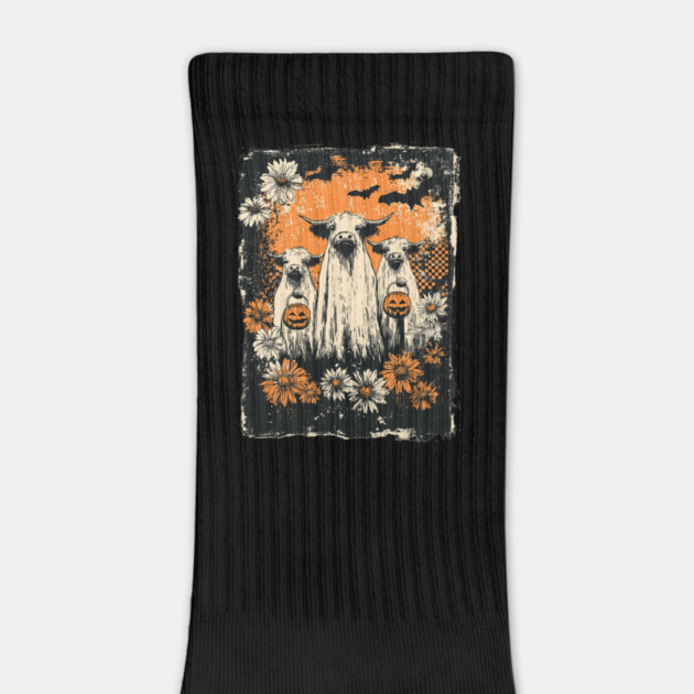 Spooky Halloween Cows with Pumpkins by JessArty