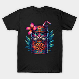 Tiki Tabby Drink T-Shirt