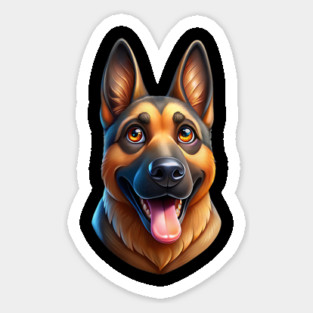 Happy German Shepherd Dog Illustration Magnet