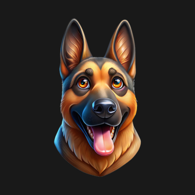Happy German Shepherd Dog Illustration by IamActiveDog