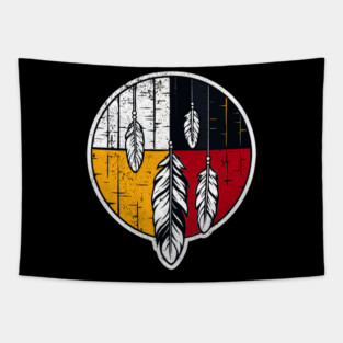 Medicine Wheel Spirit Symbol Indigenous Native American Tapestry