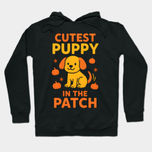Cutest Puppy in the Patch Funny Halloween Dog Lover Graphic Hoodie