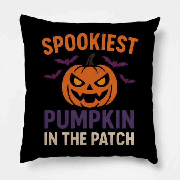 Spookiest Pumpkin in the Patch Funny Halloween Quote Graphic Pillow by MakerMind8.2