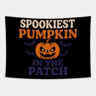Spookiest Pumpkin in the Patch Funny Halloween Quote Gift Tapestry