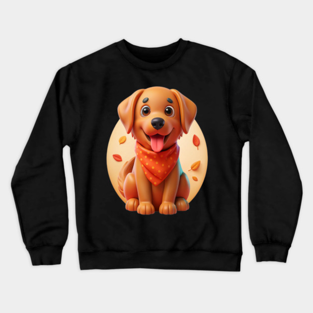Red Golden Retriever Lover Gift - Cute Puppy Design Crewneck Sweatshirt by IamActiveDog