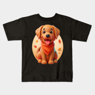 Red Golden Retriever Lover Gift - Cute Puppy Design Kids T-Shirt
