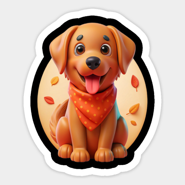 Red Golden Retriever Lover Gift - Cute Puppy Design Magnet by IamActiveDog