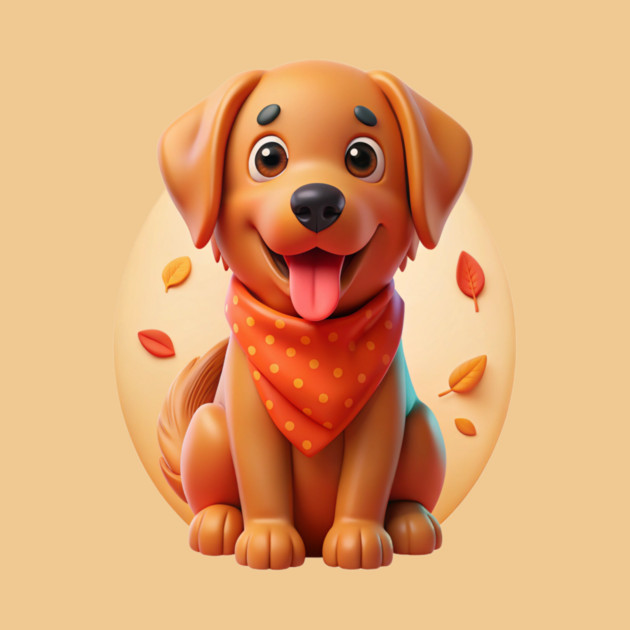 Red Golden Retriever Lover Gift - Cute Puppy Design by IamActiveDog