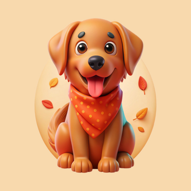 Red Golden Retriever Lover Gift - Cute Puppy Design by IamActiveDog