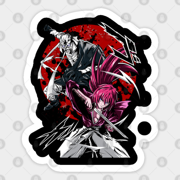 Kenshin Himura vs Shishio - Rurouni Kenshin Cool Art Sticker by Otaku Vibes