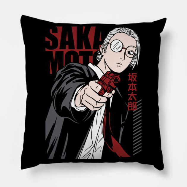 Sakamoto Days - Sakamoto Cool Gun Pose Pillow by Otaku Vibes