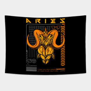 Aries Mu Saint Seiya Futuristic Armor Tapestry