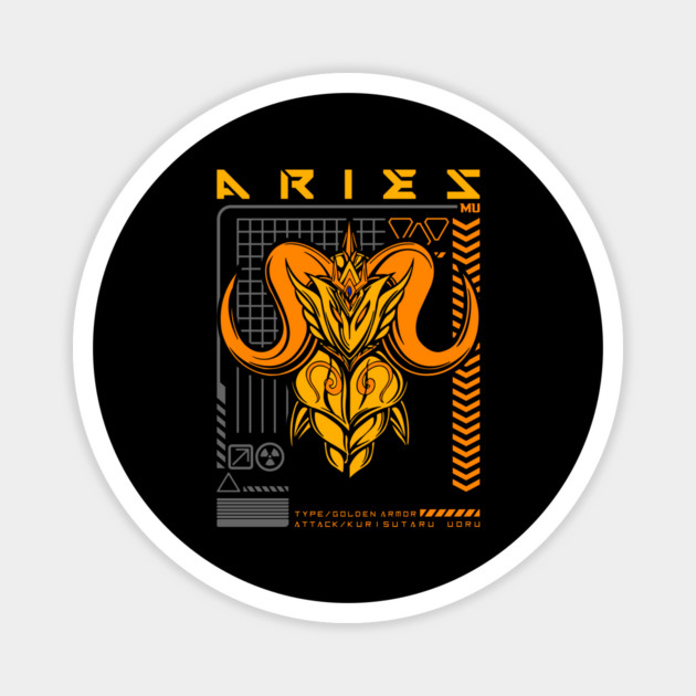Aries Mu Saint Seiya Futuristic Armor Magnet by Otaku Vibes