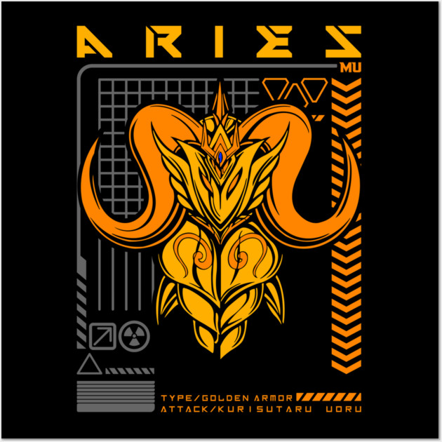 Aries Mu Saint Seiya Futuristic Armor Wall Art by Otaku Vibes