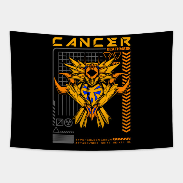 Cancer Deathmask Saint Seiya Futuristic Armor Tapestry by Otaku Vibes