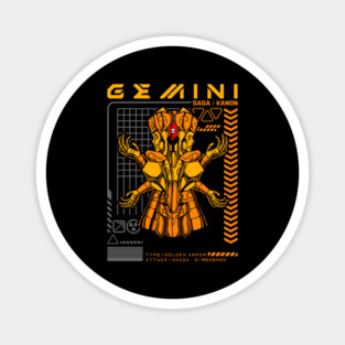 Gemini Saga Kanon Saint Seiya Futuristic Armor Magnet