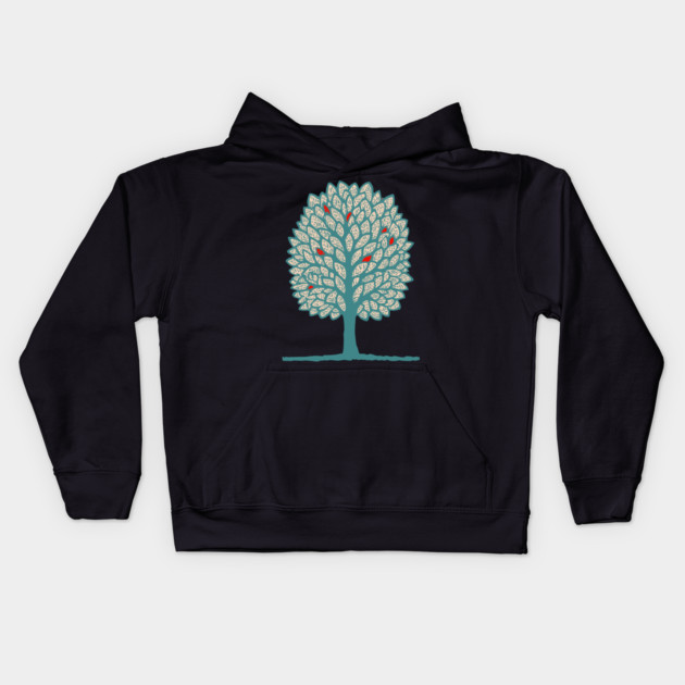 Psychedelic Folk Autumn Tree Kids Hoodie by TuncGK