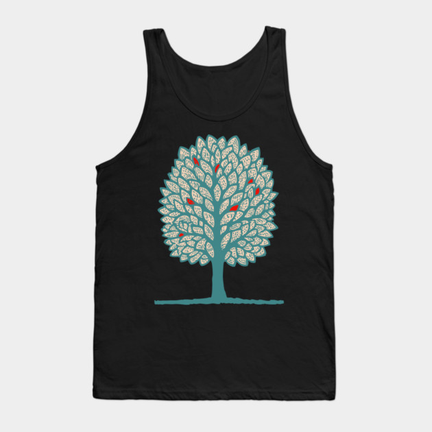 Psychedelic Folk Autumn Tree Tank Top by TuncGK