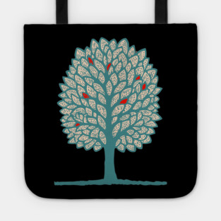 Psychedelic Folk Autumn Tree Tote