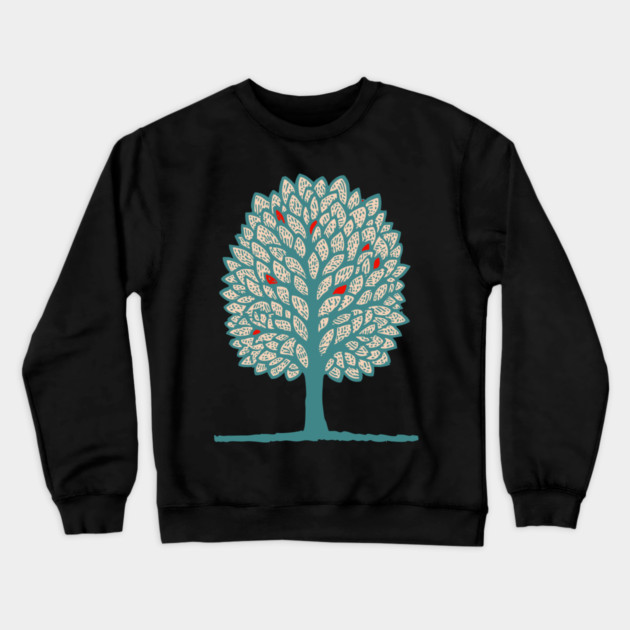 Psychedelic Folk Autumn Tree Crewneck Sweatshirt by TuncGK