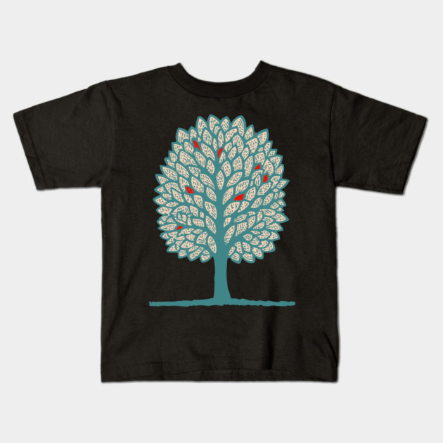 Psychedelic Folk Autumn Tree Kids T-Shirt by TuncGK