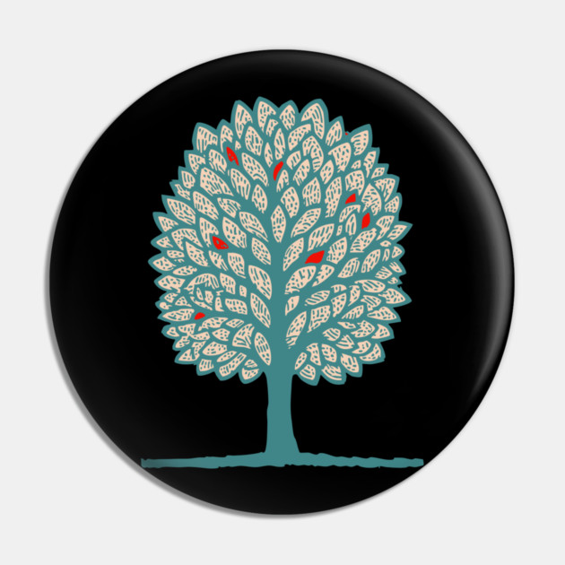 Psychedelic Folk Autumn Tree Pin by TuncGK