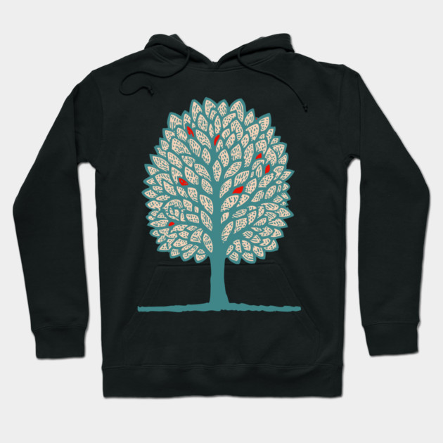 Psychedelic Folk Autumn Tree Hoodie by TuncGK