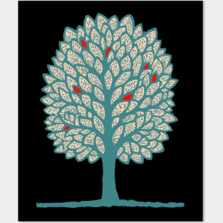 Psychedelic Folk Autumn Tree Posters and Art