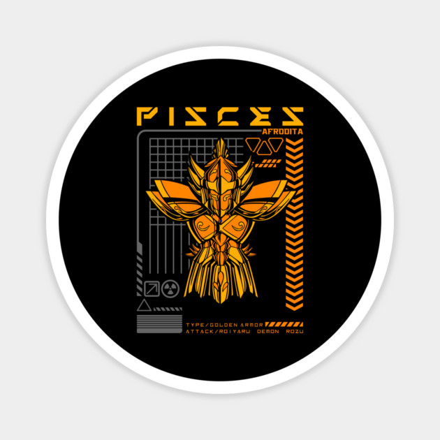 Pisces Aphrodite Saint Seiya Futuristic Armor Magnet by Otaku Vibes