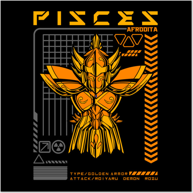 Pisces Aphrodite Saint Seiya Futuristic Armor Wall Art by Otaku Vibes