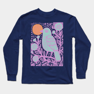 Psychedelic Tribal Bird Long Sleeve T-Shirt